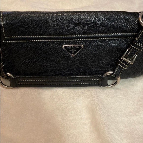 Prada Black Leather Designer Shoulder Bag Authentic - Picture 10 of 12